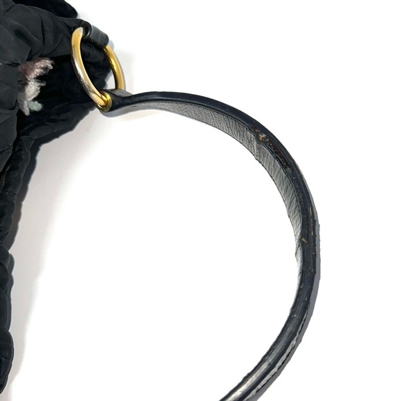 Prada Black Nylon Gaufre Quilted Tessuto Shoulder Bag - Picture 6 of 13